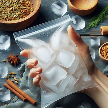 A picture showing a bag of ice