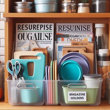 A picture showing magazine holders used to organize items